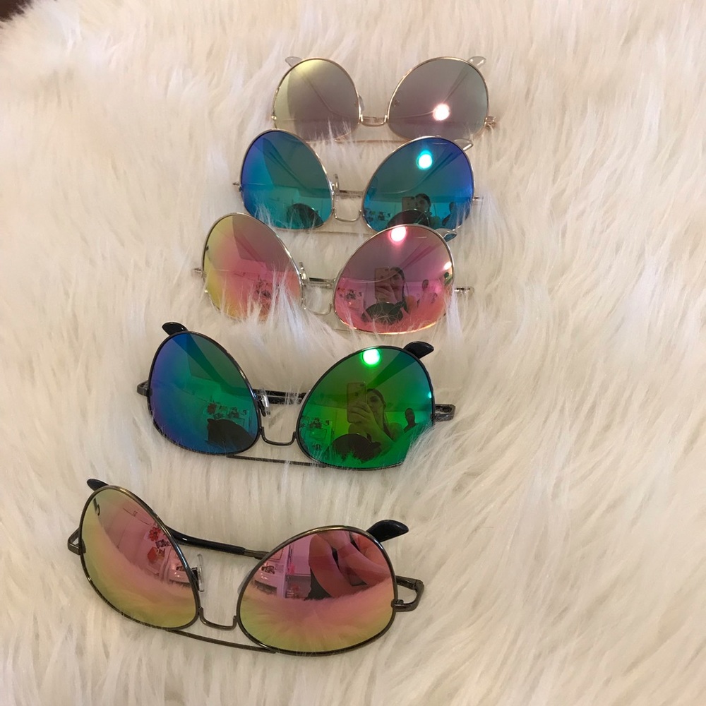 Hot Pink Mirrored Aviator Sunglasses - Picture 7 of 8